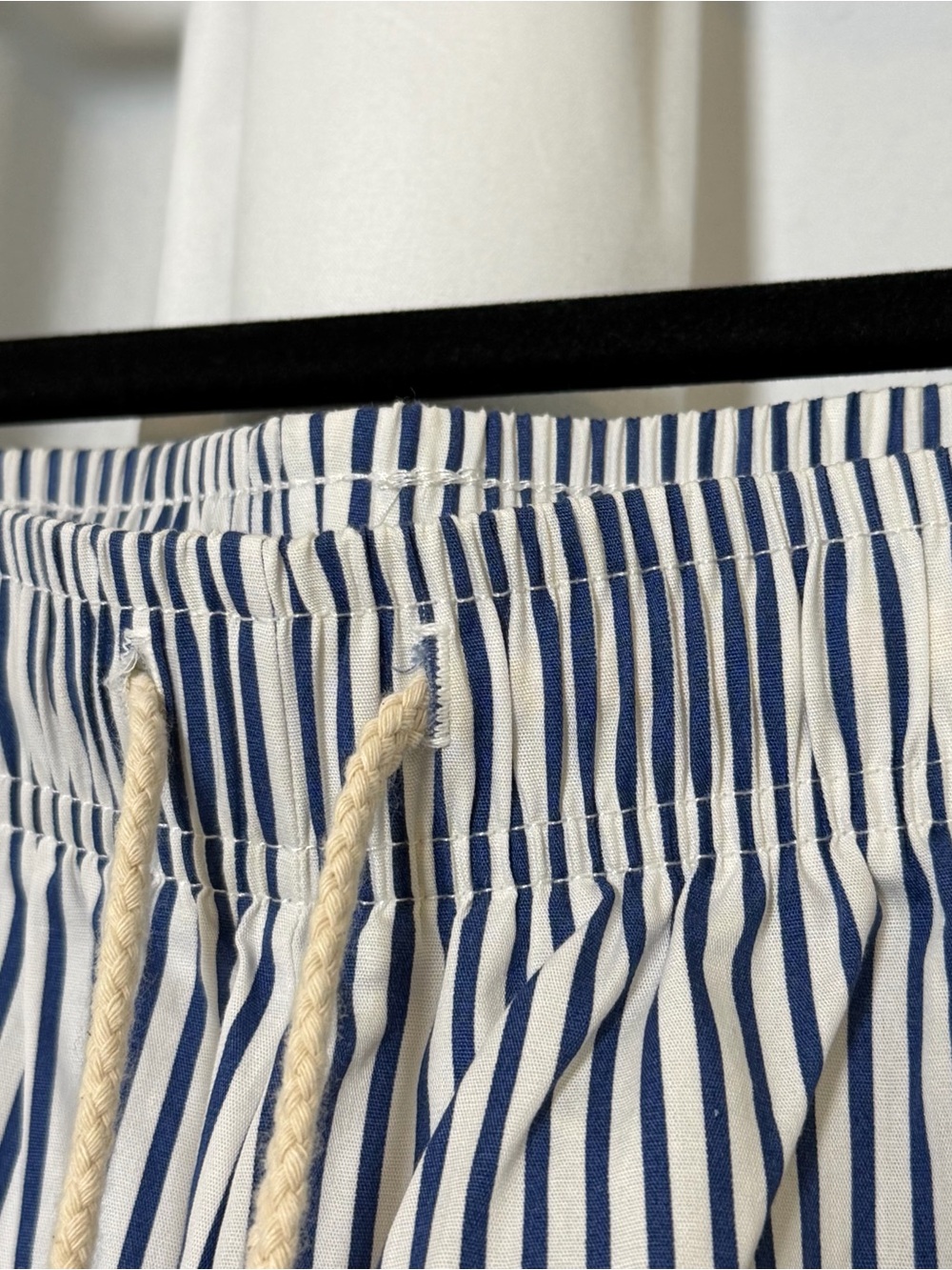 Donni Pop Pants Navy Stripe Cotton Wide Leg Pull On Pants NWT Small - Picture 8 of 12